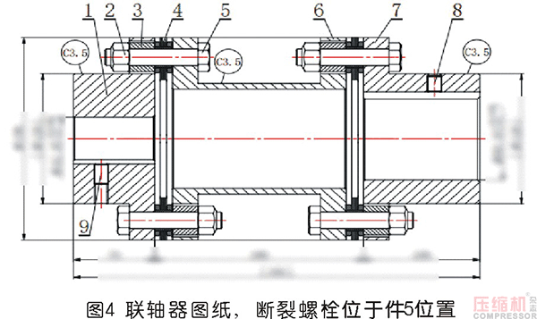 壓縮機(jī)膜片聯(lián)軸器螺栓斷裂分析