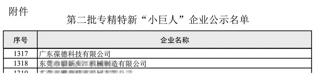 技術(shù)領(lǐng)先｜葆德入選工信部2020專精特新企業(yè)